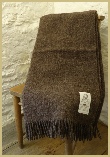 Natural British Wool Leno Throw - Charcoal