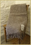 Natural British Wool Leno Throw - Grey
