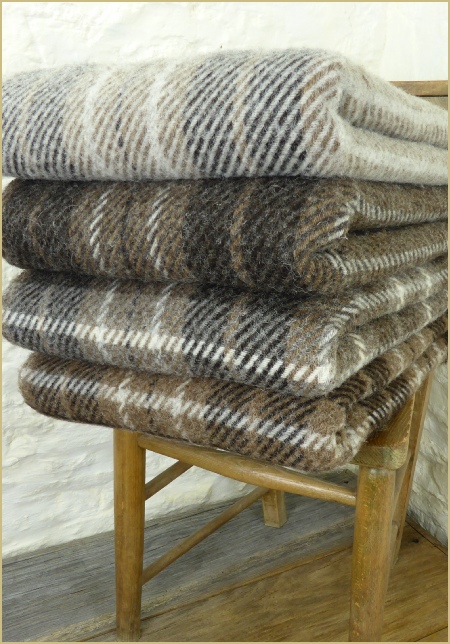 Cotswold Woollen Weavers' Natural British Wool Plaid & Throws