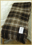 Natural British Wool Plaid Throw - Moorit